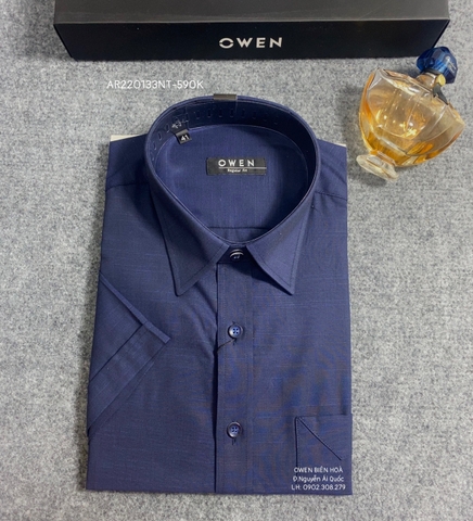 Owen  Áo Sơ Mi Ngắn Tay Bodyfit  Màu Xanh  Ba80096N mua Online giá tốt   NhaBanHangcom