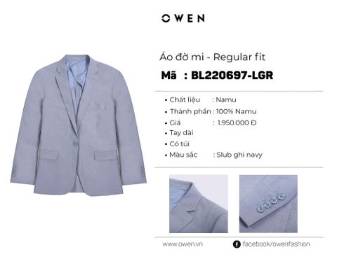 ÁO BLAZER XÁM XANH CARO BL220697-LGR