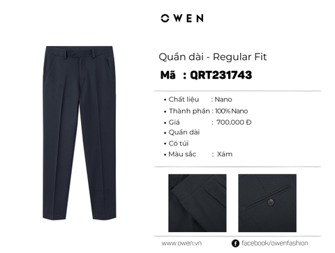 QUẦN TÂY GREY 100% POLY QRT231743