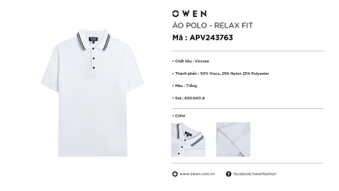 ÁO THUN POLO LEN CÓ CỔ APV243763