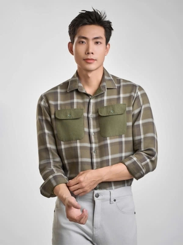 ÁO SƠ MI NỈ DÀI TAY AJ240723DT