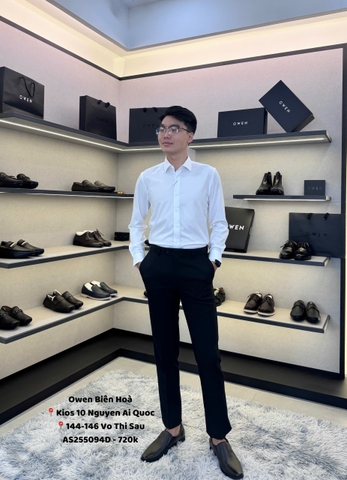 ÁO SƠ MI TRẮNG DÀI TAY HỌA TIẾT AS255094D