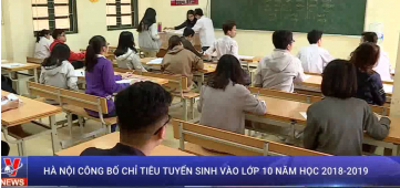 Chỉ tiêu tuyển sinh vào lớp 10 các trường công lập năm học 2018 - 2019