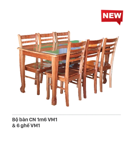 Bộ bàn ăn gia đình nội thất HAGL