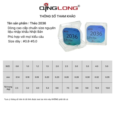 Cước QingLong 50m 2036 Linh