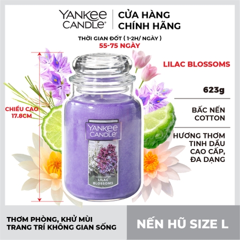 Nến thơm Yankee Candle, Nến hũ size L, Mùi Lilac Blossom