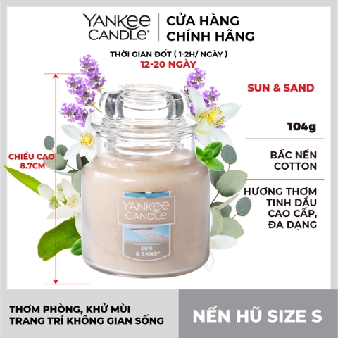 Nến thơm Yankee Candle, Nến hũ size S, Mùi Sun & Sand