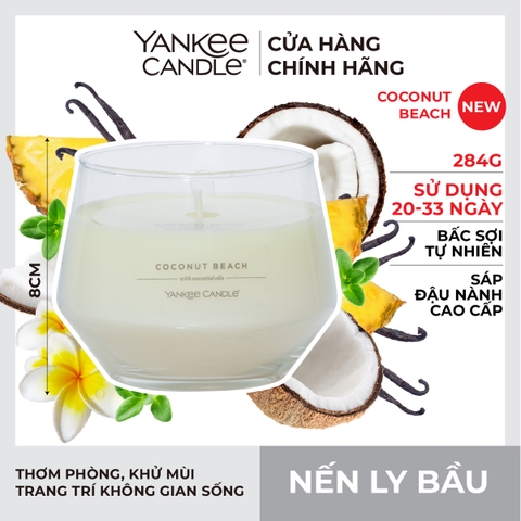 Nến ly bầu Yankee Candle mùi Coconut Beach