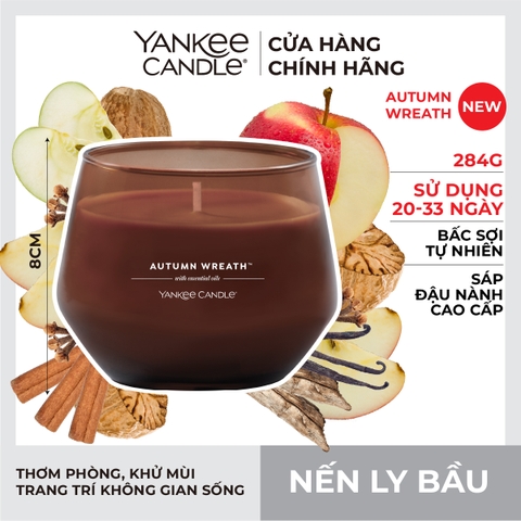 Nến ly bầu Yankee Candle mùi Autumn Wreath