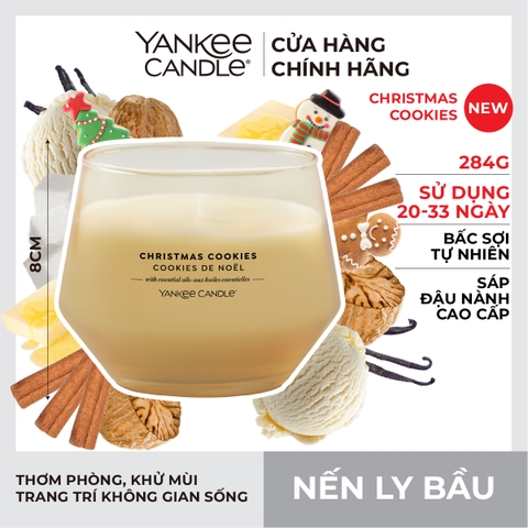 Nến ly bầu Yankee Candle mùi Christmas Cookies