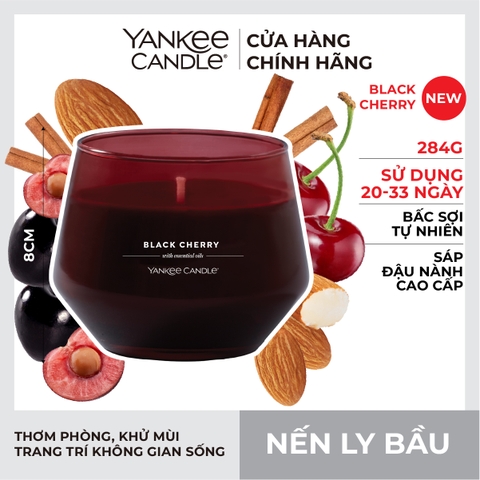 Nến ly bầu Yankee Candle mùi Black Cherry