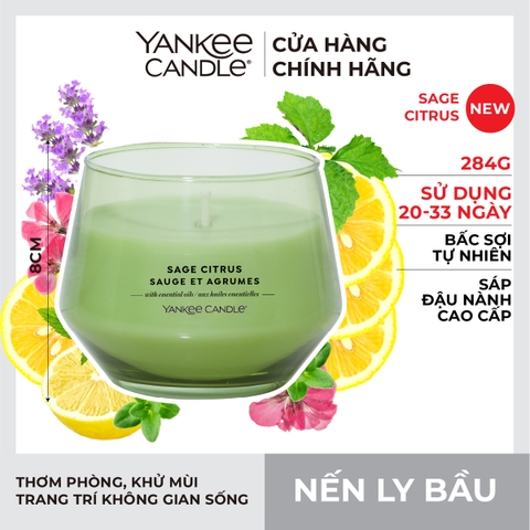 Nến ly bầu Yankee Candle mùi Sage & Citrus