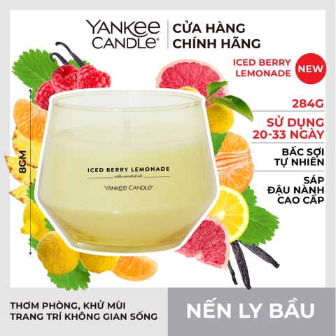 Nến ly bầu Yankee Candle mùi Iced Berry Lemonade