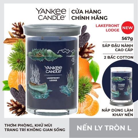 Nến thơm Yankee Candle, Nến ly tròn size L, Mùi Lakefront Lodge