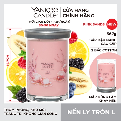 Nến thơm Yankee Candle, Nến ly tròn size L, Mùi Pink Sands