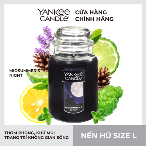 Nến thơm Yankee Candle, Nến hũ size L, mùi Midsummer's Night