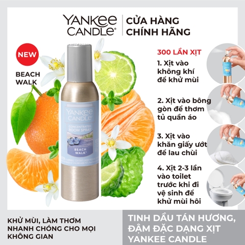 Tinh dầu xịt Yankee Candle, Tinh dầu khuếch tán hương thơm dạng xịt đậm đặc, Mùi Beach Walk