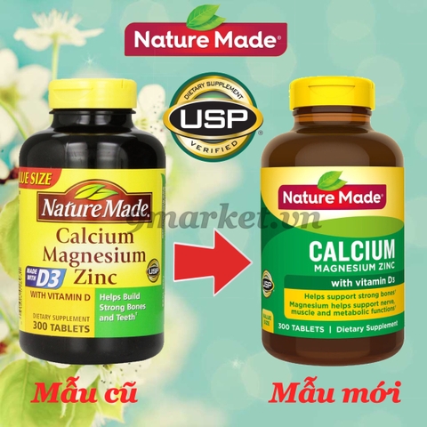 Viên uống Nature Made Calcium Magnesium Zinc With Vitamin D3