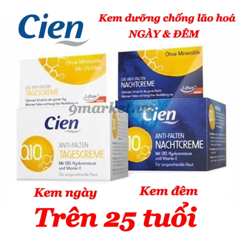 Kem Dưỡng Ẩm Chống Lão Hóa Ngày & Đêm Cien Q10 Anti Falten