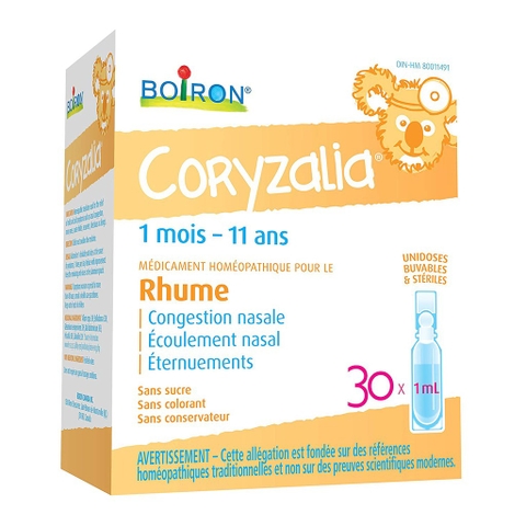 Muối uống vi lượng đồng căn BOIRON Coryzalia Cold 30 tép x 1ml