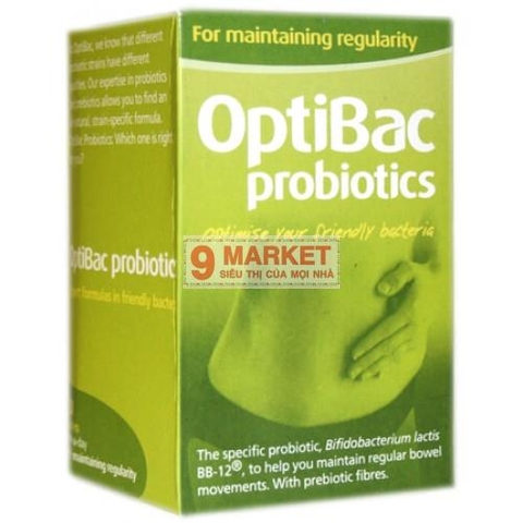 Men Vi Sinh Hỗ Trợ Cải Thiện Táo Bón Optibac Của Anh, 30 gói