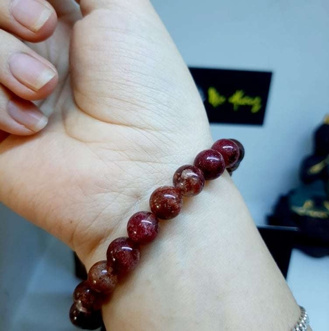 [ Mệnh Hỏa, Thổ ] - Thạch Anh Ưu Linh 8mm Màu Nâu Đỏ Vip 5A Chọn Cao Cấp