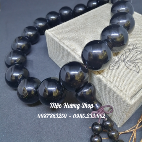 [ Sale Hot ] - Chuỗi San Hô Đen 22mm 18 Hạt San Hô Tự Nhiên Già 500 Năm