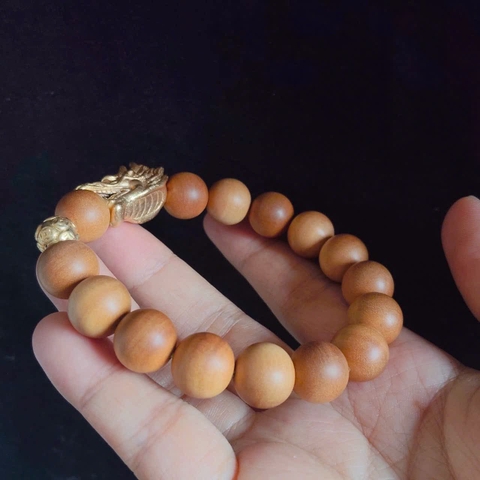 Vòng Gỗ Đàn Hương Ấn Độ 100 Năm Tuổi 12mm Mix Rồng Vip