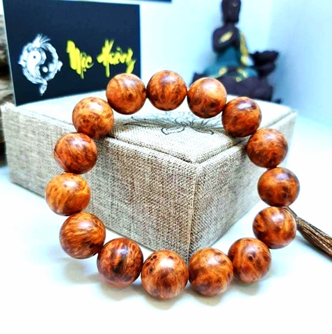 Vòng Gỗ Nu Hoa Huyết Long 16mm Chọn Vân Già