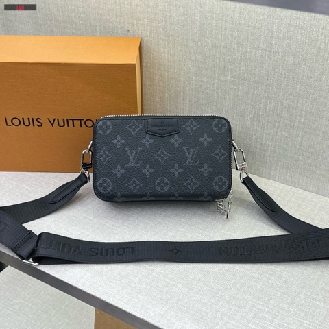 Túi hộp đeo chéo 2 khóa Louis Vuitton Wearable Wallet vân hoa monogram Like Auth on web fullbox bill thẻ