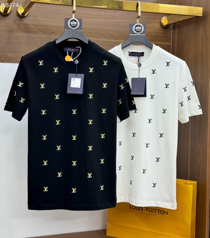 Áo phông T-shirt Louis Vuitton họa tiết LV vàng thêu Like Auth on web