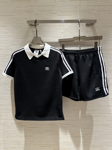 Bộ, Set thể thao Adidas cổ bẻ kẻ viền new 2024 Like Auth 1-1 on web