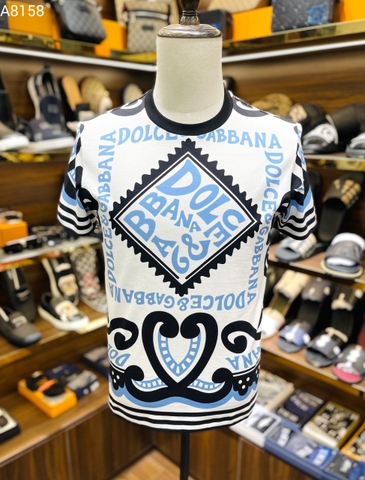 Áo phông T shirt Dolce Gabbana họa tiết quý tộc ô vuông lồng nhau Like Auth on web