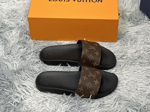 Dép lê quai ngang Louis Vuitton họa tiết vân hoa monogram Like Auth 1-1 on web bill thẻ phụ kiện