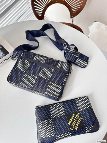 Combo túi ví LLouis Vuitton 3 in 1 đeo chéo họa tiết Caro 25x18cm Like Auth on web fullbox bill thẻ
