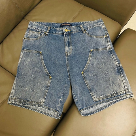 Quần short ngố đùi Jean Louis Vuitton Xanh họa tiết monogram phối túi Like Auth 1-1 on web