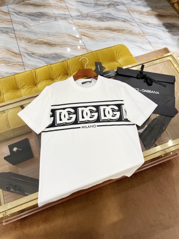 Áo phông T-shirt Dolce Gabbana logo DG Milano kẻ ngang ngực Like Auth on web