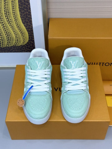 Giày sneaker Louis Vuitton Trainer Xanh ngọc monogram dập Like Auth on web fullbox bill thẻ phụ kiện