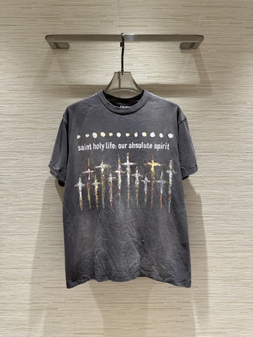 Áo phông T shirt Saint Laurent Xám họa tiết God Like Auth on web