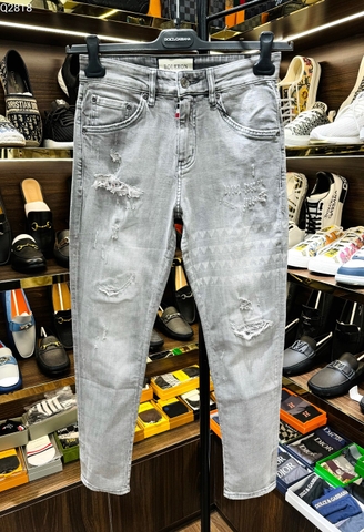 Quần Jean Thombrowne Xám rách mài logo đùi Like Auth 1-1 on web