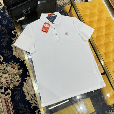 Áo polo Hermes logo thêu chữ H tròn ngực Like Auth 1-1 on web