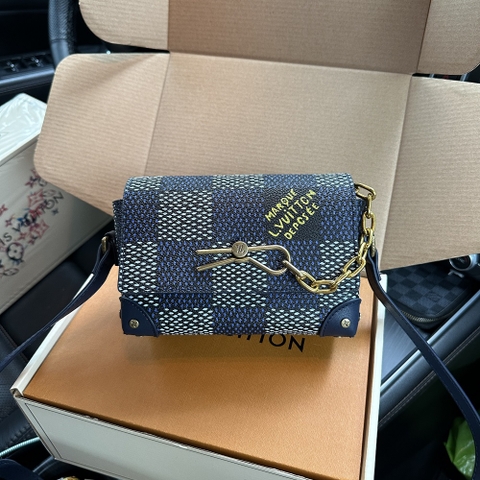Túi đeo chéo Louis Vuitton Steamer Wearable Wallet Xanh Caro móc khóa cài 18x11x6.5cm Like Auth on web fullbox bill thẻ