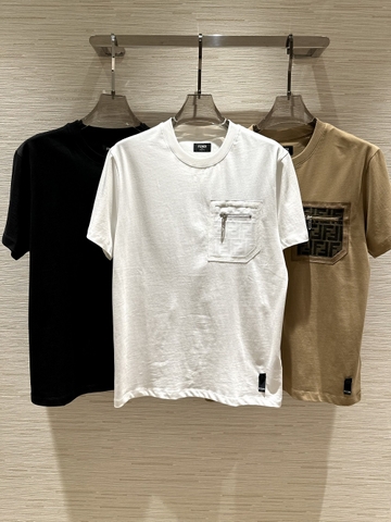 Áo phông T shirt Fendi túi ngực logo phối khóa ZIP Like Auth on web