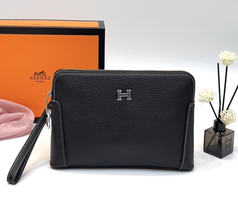 Túi ví Clutch Hermes kẻ chỉ Trắng logo tag chữ H new 2024 size 27x18x6cm Like Auth on web fullbox bill thẻ