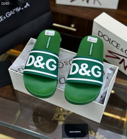 Dép lê quai ngang Dolce Gabbana Xanh lá logo DG nổi Like Auth on web fullbox bill thẻ