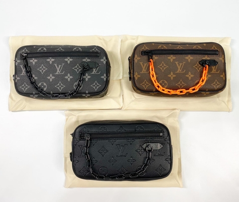 Túi ví Clutch Louis Vuitton LV phối khóa xích like Authentic 1-1 on web fullbox