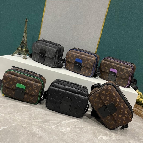 Túi cặp Louis Vuitton đeo chéo khóa cài họa tiết monogram Like Auth on web fullbox bill thẻ