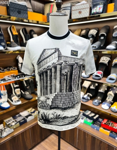 Áo phông T shirt Dolce Gabbana Patheon Temple tag vuông ngực Like Auth on web