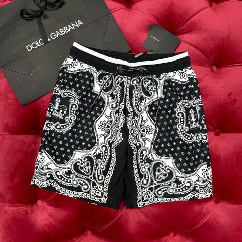 Quần short ngố đùi gió Dolce Gabbana họa tiết vương miện đùi 2 lớp Like Auth 1-1 on web