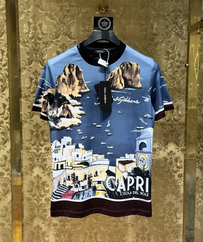 Áo phông T shirt Dolce Gabbana Capri Xanh họa tiết biển Like Auth on web